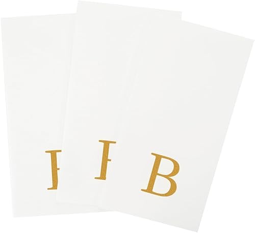 Miniatura 558 de Luxenap - Toallas de invitados de 15.8 x 7.9 pulgadas, 50 toallas de mano con letras plateadas, letra "P", fuente Sans Serif, servilletas de papel