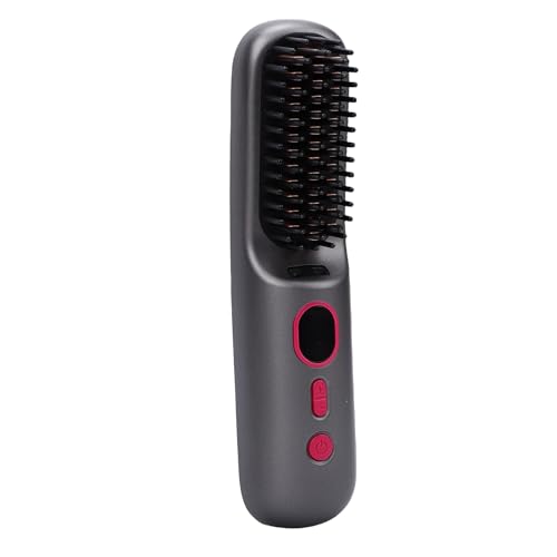 Peine alisador de cabello inalámbrico iónico ZJchao con infrarrojo lejano, 5D, 4 niveles de temperatura, recargable de 9000 mAh para viaje y uso en casa (Gris) miniatura 4