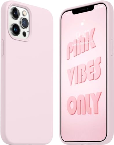 Image of Back Cover for iPhone 13 Pro Case,[Military Shockproof Protection] Liquid Silicone Case with [Soft Anti-Scratch Microfiber Lining for iPhone 13 Pro (Lovely Pink)