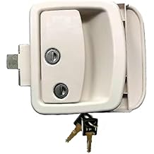 White RV Camper Trailer Entry Door Lock Fastec FIC