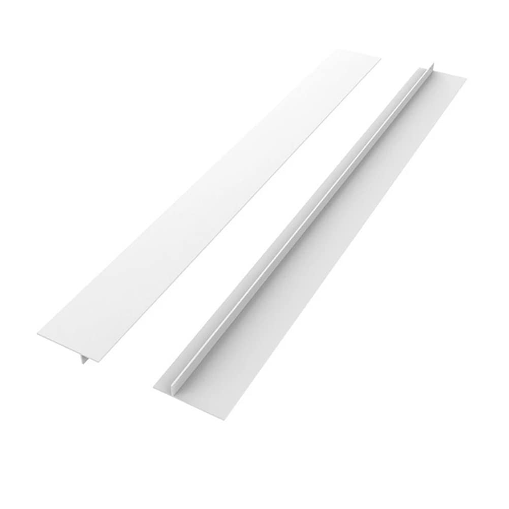Stove Counter Gap Covers Silicone Kitchen Gap Stopper Heat Resistant and Safety Countertop Strips Gap Stove Space Fillers Set of 2 (White 25")
