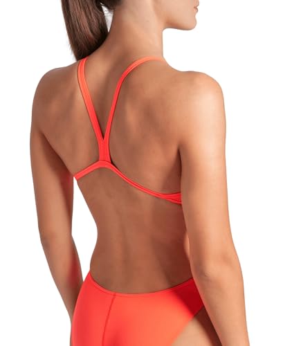 Image of Arena Women's Solid Team Swimsuit Challenge Back MaxLife Open Back Bathing Suit Athletic Swimwear