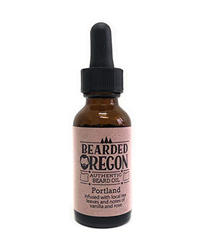 Bearded Oregon Beard Oil - Portland Scent, 1 oz - Vanilla Rose Chai - All Natural Ingredients, Softens and Strengthens Beard, Relieves Itch