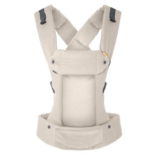 Beco Gemini Mochila portabebés - Portabebés 100% algodón - Mochila y mochila frontal porteo bebé - Mochila bebé portabebés ergonómica - Asiento ajustable que soporta entre 3 y 16 kilos (Ecru)