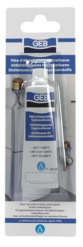 GEB Pâte d'étanchéité hydrocarbures pour raccords à visser ou joints plats métalliques - Tube 20ml