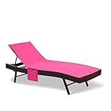 Multiusos y amplia aplicación: puedes utilizar estas fundas de silla en la playa, piscina, terraza, patio. La suavidad de la toalla te hará sentir cómodo cuando estés tomando el sol.