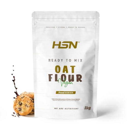 HSN Harina de Avena de Sabores Instantánea en Polvo | Chocolate Galletas 1Kg = 20 Tomas por Envase | Sin Azúcares Añadidos | Ideal Tortitas de Avena, Batidos de Proteínas | No-GMO, Vegano