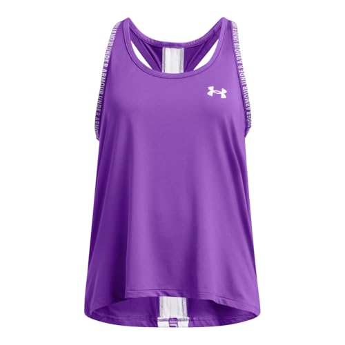 Under Armour Girls' Knockout Tank Top, (525) Lavish / / White, X-Small
