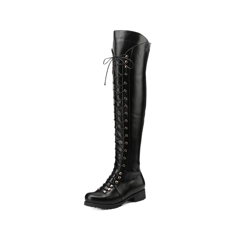 Womens autumn and winter boots Foreign trade Cross border Amazon Strap Womens shoes Large size High rise knee