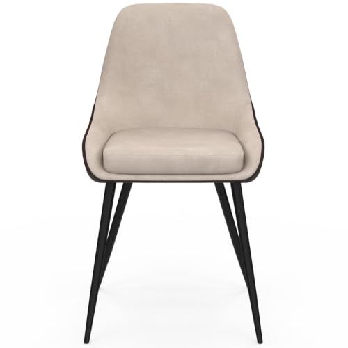 Lot de 6 chaises THALYA bi matière en tissu et PU et pour salle à manger - vue 5