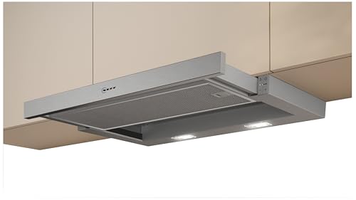 NEFF D46ED52X1, napa s ravnim zaslonom N 50 60 cm, proizvedena u Njemačkoj, ispušni zrak ili recirkulirani zrak, ugrađena napa s velikim izlazom ispušnog zraka, tihi rad, LED, srebrna metalik