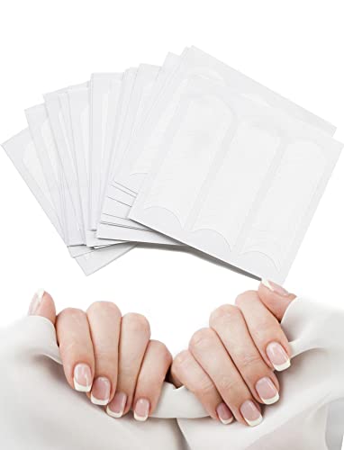 960 Piezas Pegatinas de Manicura Francesa Autoadhesivas, Herramientas de Pegatinas de Uñas Francesas para DIY Manicura, Pegatina de French Manicura en Forma de Media Luna, 20 Hojas