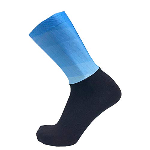 Cycling Socks For Men Anti-Slip Silicone Summer Aero White Line Cycling Sports Running Socks-Gradient_Blue_One_Size_(35-46)2