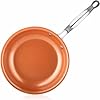 Toutrop Nonstick Copper Frying Pan, Chef Skillet with Ceramic Coating, Oven Dishwasher Safe, Induction Skillet for All Stoves, PFOA Free,Brass,8 inch #1