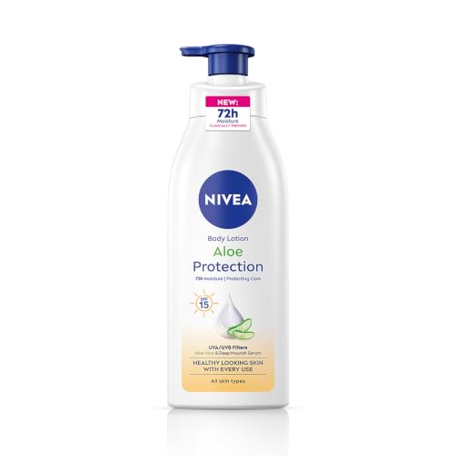 Image of NIVEA Aloe Protection Body Lotion 400 ml | UVA UVB filters | 72H Moisturization| Aloe Vera Extracts | Dep Moisture Serum | Men and Women | All Skin Type