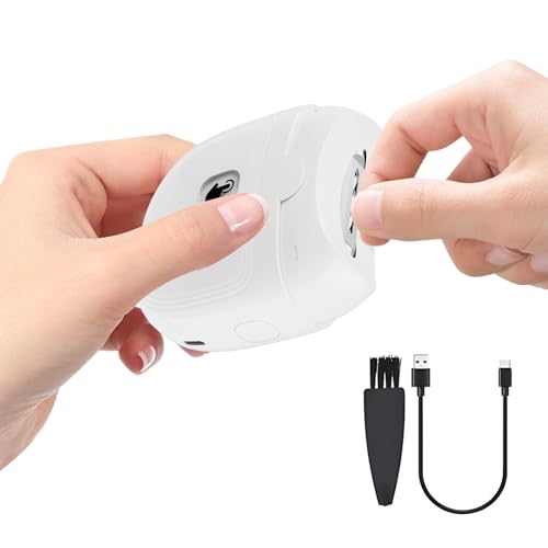 Electric Nail Clipper - 2 Speeds Automatic Electric Nail Trimmer for Adults/Seniors/Baby/Children - Finger Toe Nail Cutter with LED Light - Rechargeable Electric Nail Clippers for Men/Women/Kids