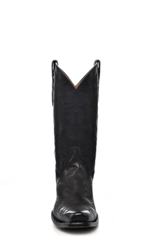 CORRAL MEN'S BLACK EMBROIDERY NARROW SQ. TOE, LEATHER SOLE, COWHIDE LEATHER, WESTERN BOOTS, A45454