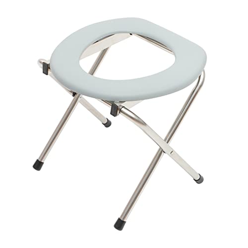 Beavorty 1Pc Portable Foldable Toilet Chair for Elderly Pregnant Lightweight Durable Bedside Potty Stool Easy to Clean Mobile Commode for Travel Home Use Stable Design for Comfort