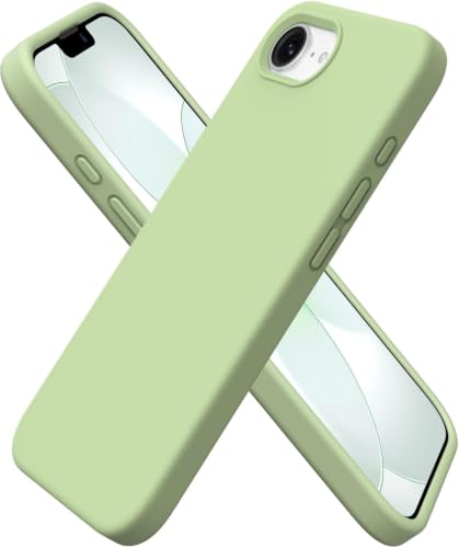 Image of DIZORO Compatible with iPhone 17e / iPhone 16e Case 6.1 inch Liquid Silicone 3 Layers Full Covered Soft Gel Rubber Phone Case,Shockproof Protective Cover with Anti-Scratch Microfiber Lining-Matcha Green