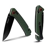 SvegaR Folding Knife, 3.3" D2 Steel Blade, Mini Folding Pocket Knife, Pivot Lock EDC Tool, with Pocket Clip, Suitable for Men and Women, Ideal for Camping, Production, and Hiking, Green