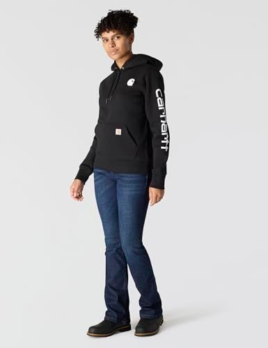 Carhartt Women's Iconic Clarksburg Logo Sweatshirt, Black, Large - 3