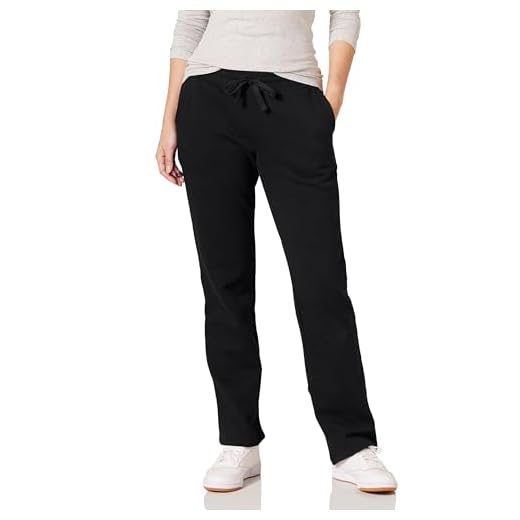 Amazon Essentials Pantalon de Survêtement en Polaire Coupe Standard Jambe Droite (Grandes Tailles Disponibles) Femme, Noir, S