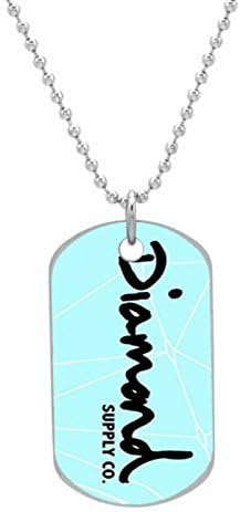 Diamond Supply CO Customized design personalized unique OvaL Dog Tag Pet Tag Cat Animal Tag necklace pendant Bead Chain