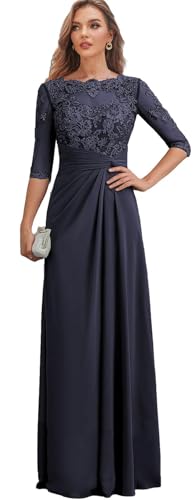 Navy Blue Chiffon Mother of The Bride Dresses for Women
