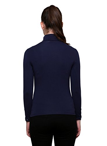 Image of LE BOURGEOIS Women Slim Fit Casual Full Sleeve Highneck /Turtle-Neck Cotton Top