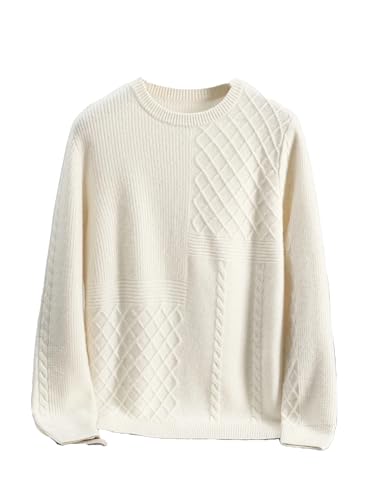 Men’S Basic Casual Cashmere Sweater Thick O-Neck Long Sleeve Pullover Knitwear Jumper Top