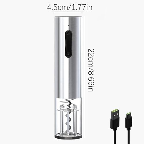 Retire-bouchon électrique de vin rechargeable en acier inoxydable - 3