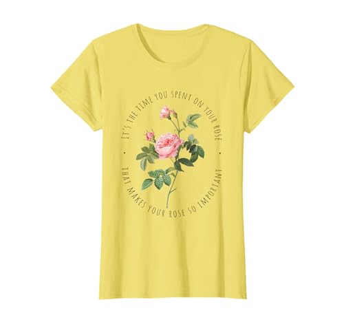 Camiseta del Principito Rosa Camisa Vintage Botánica Tee Camiseta