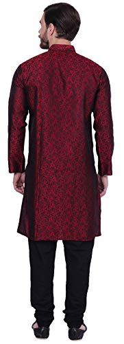 Maple Clothing Indian Wedding Party Wear Poly Silk Men's Kurta Pajama3
