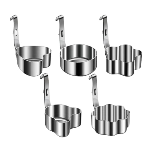 目玉焼きの調理用ステンレススチール製エッグリング サンドイッチ/フラップジャック/ハンバーガー/オムレツ用 5個セット