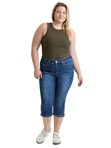 Royalty For Me Womens Women's Plus Premium Stretch Essential Capri, Xc1218603
