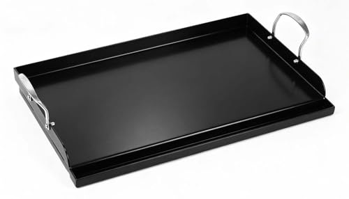 Updated 25' x 16' Cast Iron Griddle for Gas Grill, Nonstick Nanoceramic Stove Top Griddle for Gas Stove, Pre-Seasoned Flat Top Plate Insert for Outdoor Gas Grill, Camping, Tailgating, Parties
