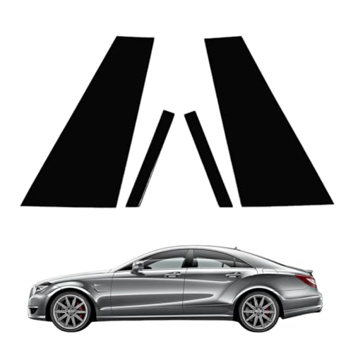 RONTCOS 4Pcs Gloss Black Pillar Posts Door Trim Sticker for Mercedes-Benz CLS-Class 2012 2013 2014 2015 2016