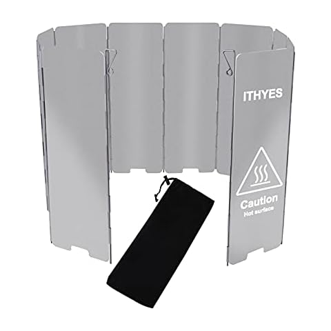 Ithyes camping stove windbreak outdoor camping accessories 10 plates wind screen foldable camping gas stove windshield cookware equipment Cover