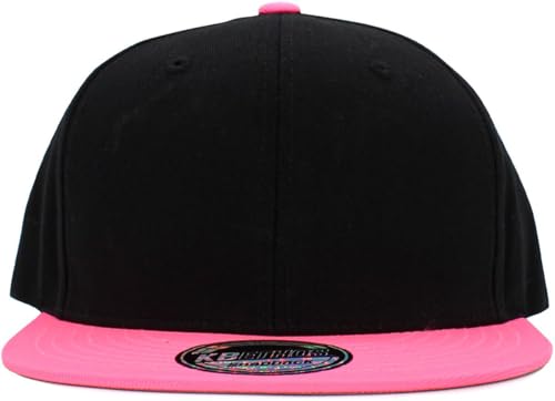 Image of KBETHOS Classic Snapback Hat Blank Cap Underbrim Cotton Wool Blend Flat Visor Adjustable Unisex