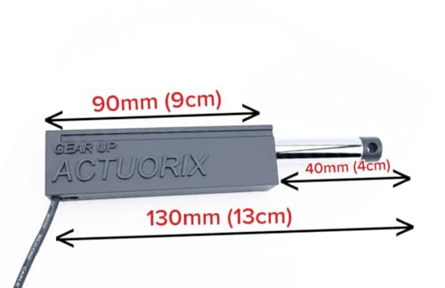 Image of Actuorix Gear Up 40mm Electric Linear Actuator, 12V DC, Metal Gearbox, Built-in Limit Switches, for Robotics and RC Vehicles