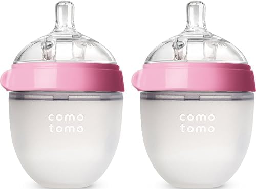 Comotomo Baby Bottle Double Pack, Pink, 5oz