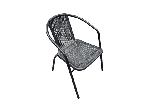 HOUSE ATTACK Möbel & Wohnaccessoires LC Garden »Garvista« Stapelstuhl 56x62x72cm schwarz Gartenstuhl Terassenstuhl Balkonstuhl mit Armlehne, Kunststoff