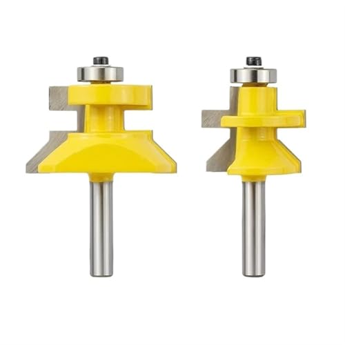 TAOMENJS - Ensemble de 2 fraises à rainure et languette for parquet, tige de 8 mm, fraise à rainure en V et languette assortie, fraise à bois assortie for lambris et parquet