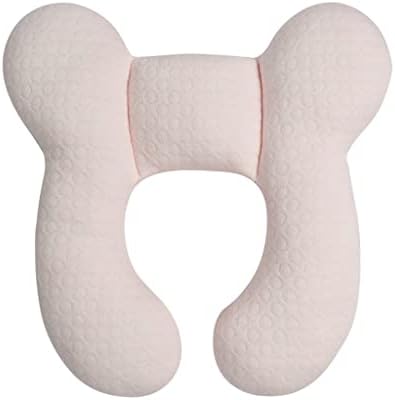 Blublu Park Baby Head Support Pillow for Newborn Toddler, Soft Cotton Baby Travel Pillow for Car Seats and Strollers for Baby, Pink