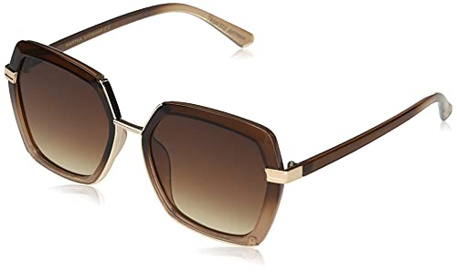 Martha Stewart Women's Ms125 Ombre Uv400 Protective Geometric Hexagonal Sunglasses. Timeless Gifts For Her, 55 Mm, Brown Fade #TOP7