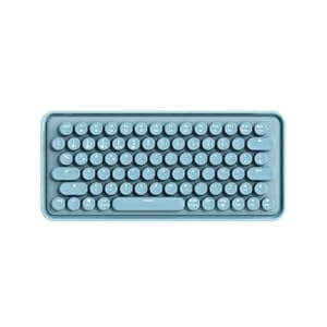Rapoo Ralemo Pre 5 Kabellose Tastatur Mechanische mit Bluetooth/2, 4 GHz/Kabel, Retro Schreibmaschine Tastatur Rund mit Blauen Switches, Deutsches Layout QWERTZ, 79 Tasten für PC/Mac/Laptop, Blau