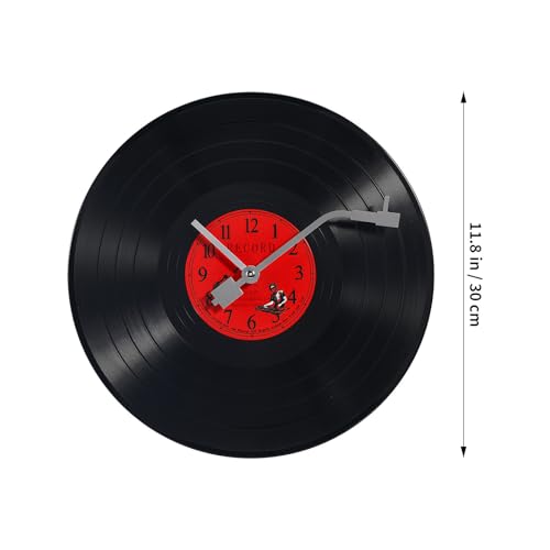 Horloge murale vinyle noir plastique robuste durable pour bureau