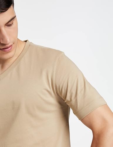 Image of Amazon Brand - Symbol Men's Solid Cotton T Shirt | Plain | V Neck | Half Sleeve-Regular Fit | Combo Pack of 3 (Available in Plus Sizes)