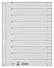 Produktbild Leitz Register für A4, Deckblatt und 10 Trennblätter, Taben individuell zuschneidbar, 25 Stück, Überbreite, Grau, 100% Recyclingkarton, 16503085