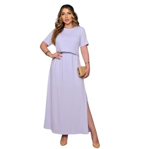 Vestido amamentação Longo Laço Diversas Formar de Amarrar (BR, Alfa, GG, Regular, Regular, Branco)